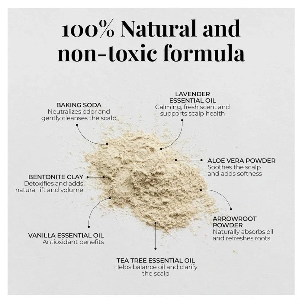 Amallow organic non toxic dry shampoo powder